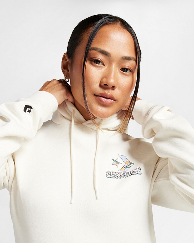 Converse Outdoors Grafisk Hoodie Egret | 63478NMUL