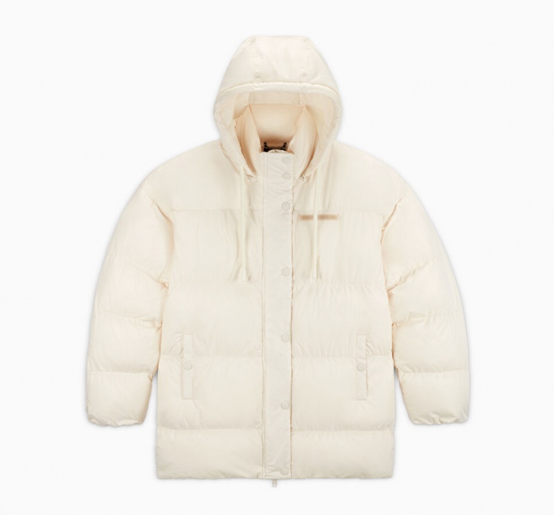 Converse Oversized Super Puffer Jacket Egret | 72596OKQB