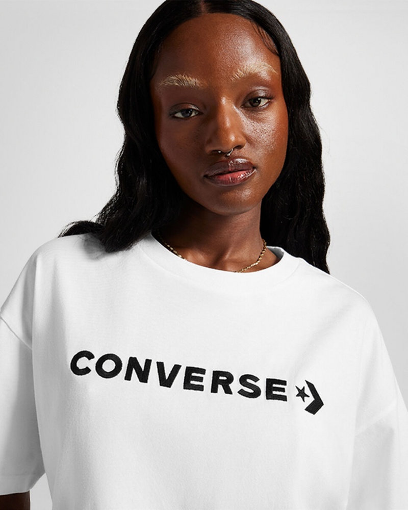 Converse Oversized Wordmark T-Shirt Hvide | 26145CXZK