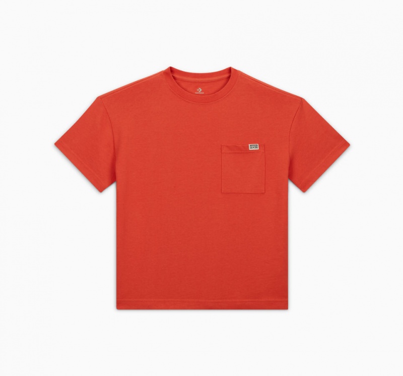 Converse Relaxed Chest Pocket T-Shirt Nomadic Rust | 73284YPXJ