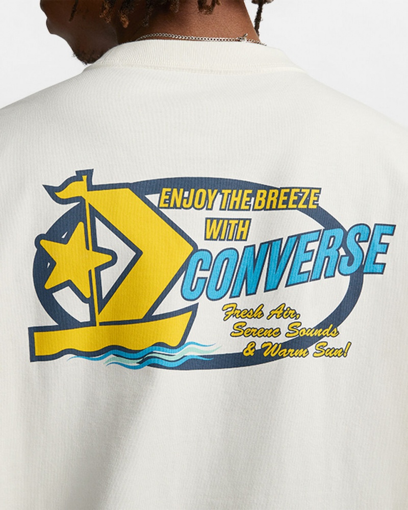 Converse Retro Sailboat Grafisk T-Shirt Egret | 76453SYJK