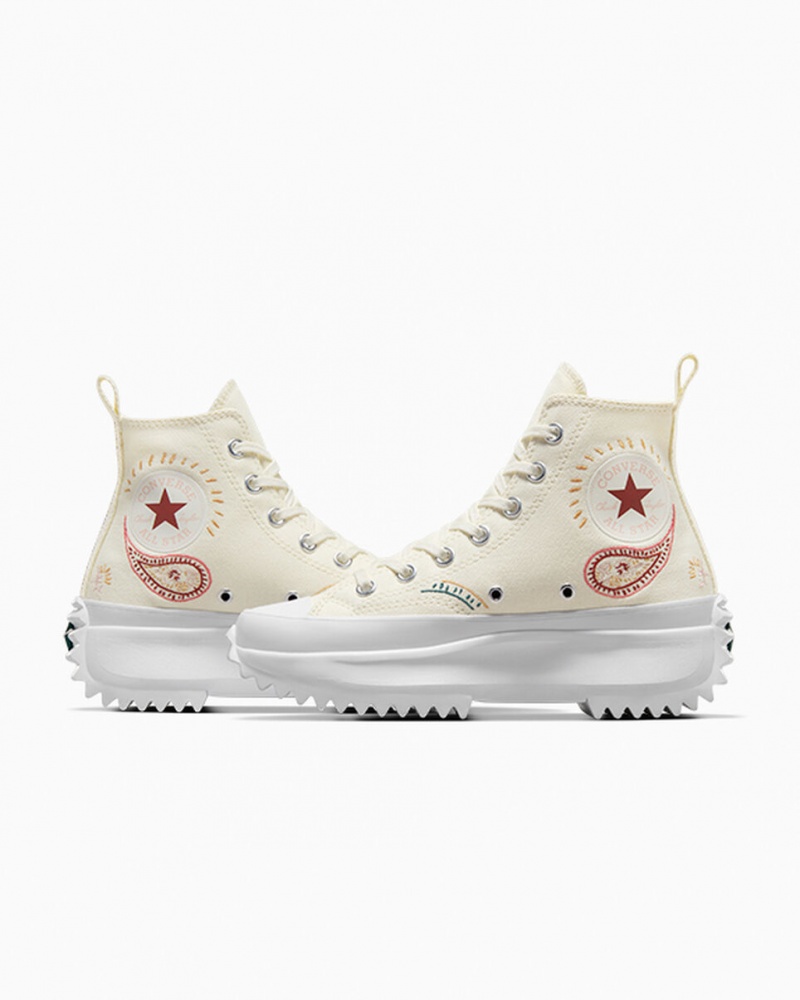 Converse Run Star Hike Platform Crafted Rød Hvide | 65907SDNT