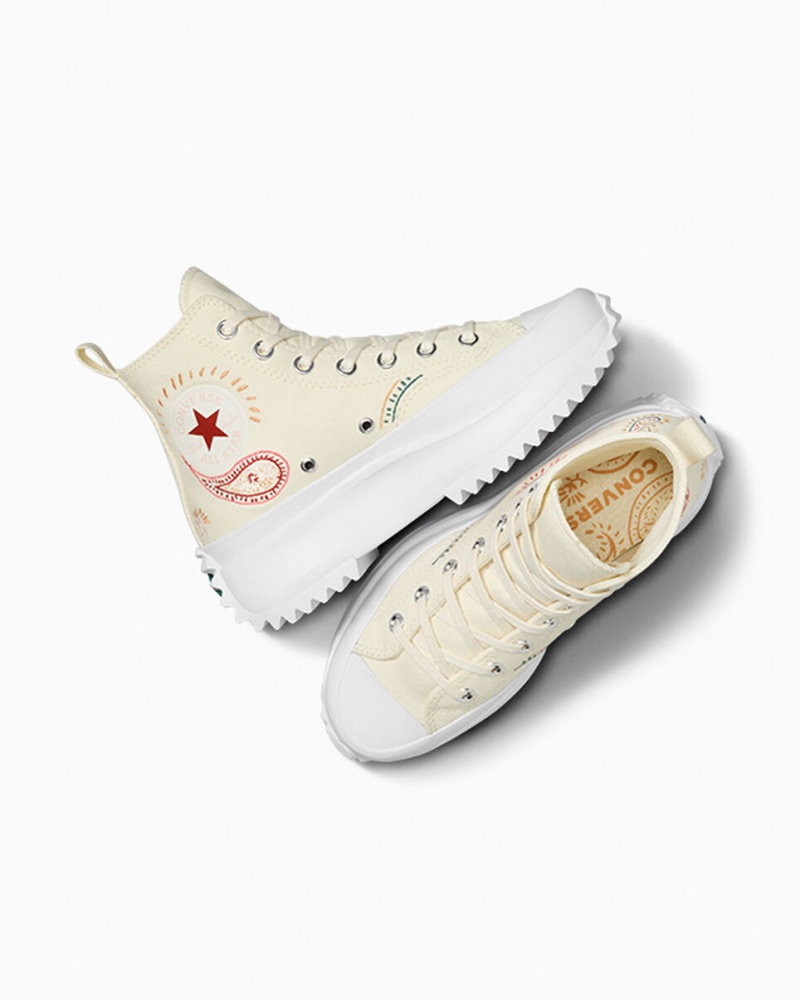 Converse Run Star Hike Platform Crafted Rød Hvide | 01293PNIX