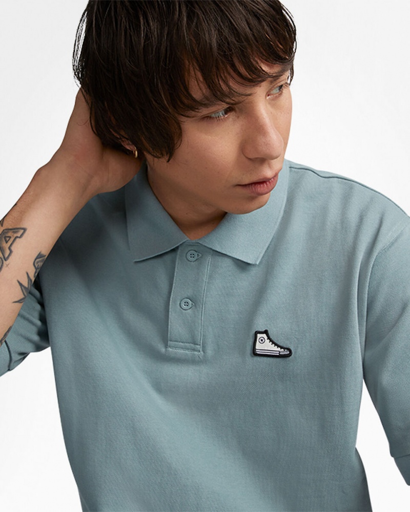 Converse Shoe Patch Polo Shirt Grå | 30681PLNX