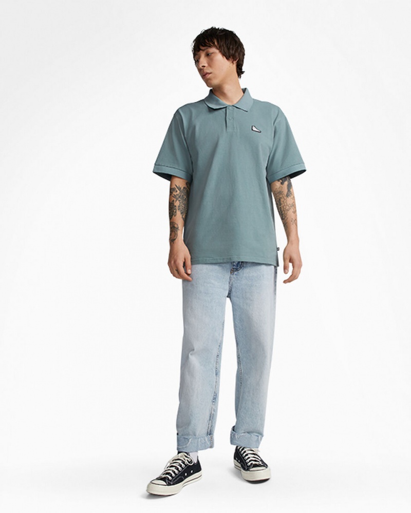 Converse Shoe Patch Polo Shirt Grå | 30681PLNX