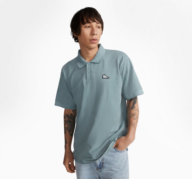 Converse Shoe Patch Polo Shirt Grå | 30681PLNX