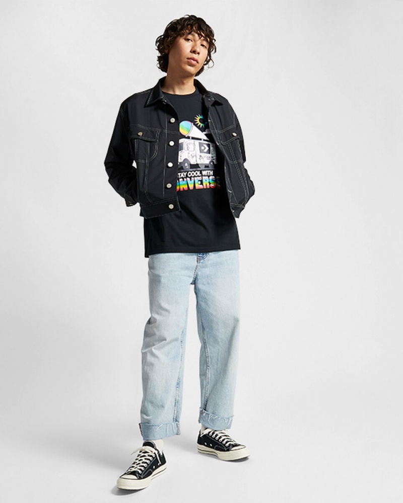 Converse Snow Cone Grafisk Loose-Fit T-Shirt Sort | 51693LIOJ