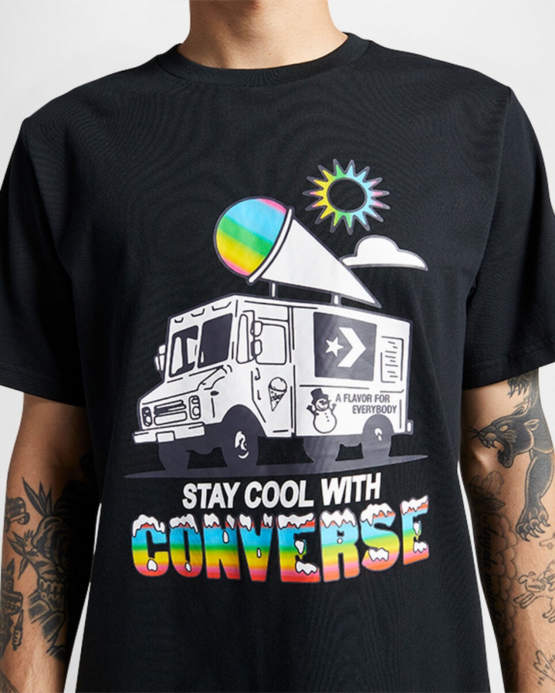 Converse Snow Cone Grafisk Loose-Fit T-Shirt Sort | 51693LIOJ