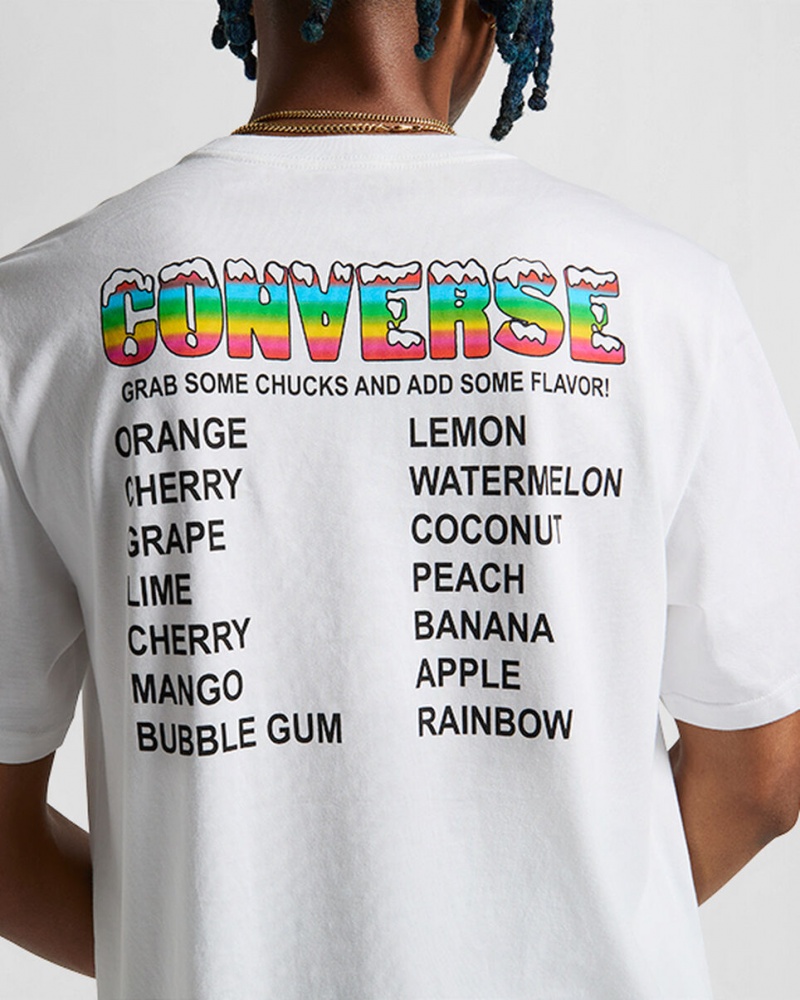 Converse Snow Cone Grafisk Loose-Fit T-Shirt Hvide | 97421DXBW