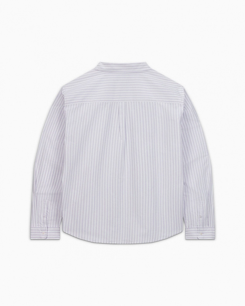 Converse Stribet Oxford Button-Up Shirt Vapor Violet Stripe | 12578RXTM