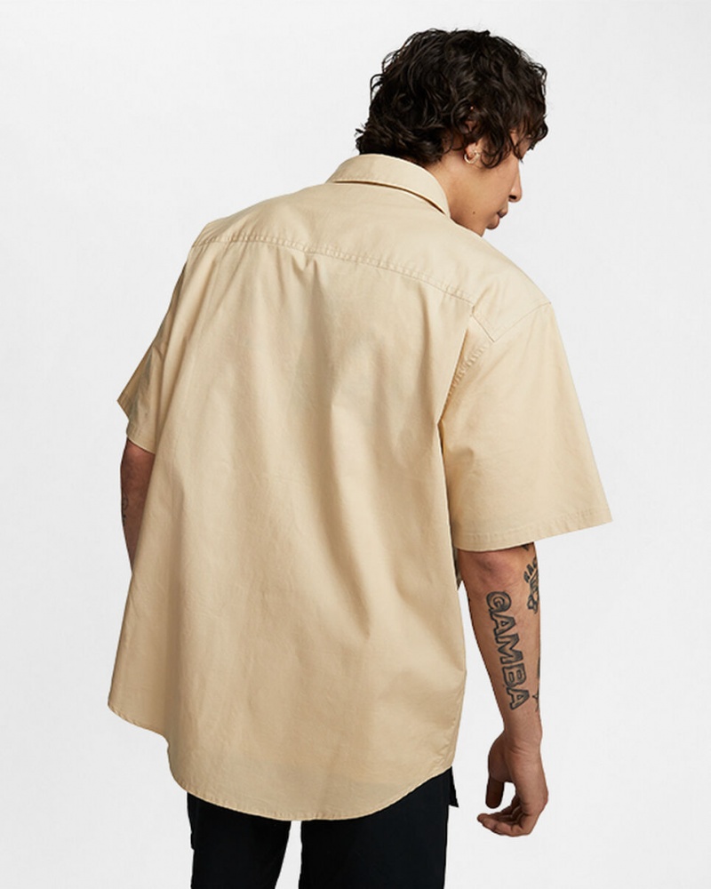 Converse Woven Cargo Shirt Oatmilk | 39024KWHT