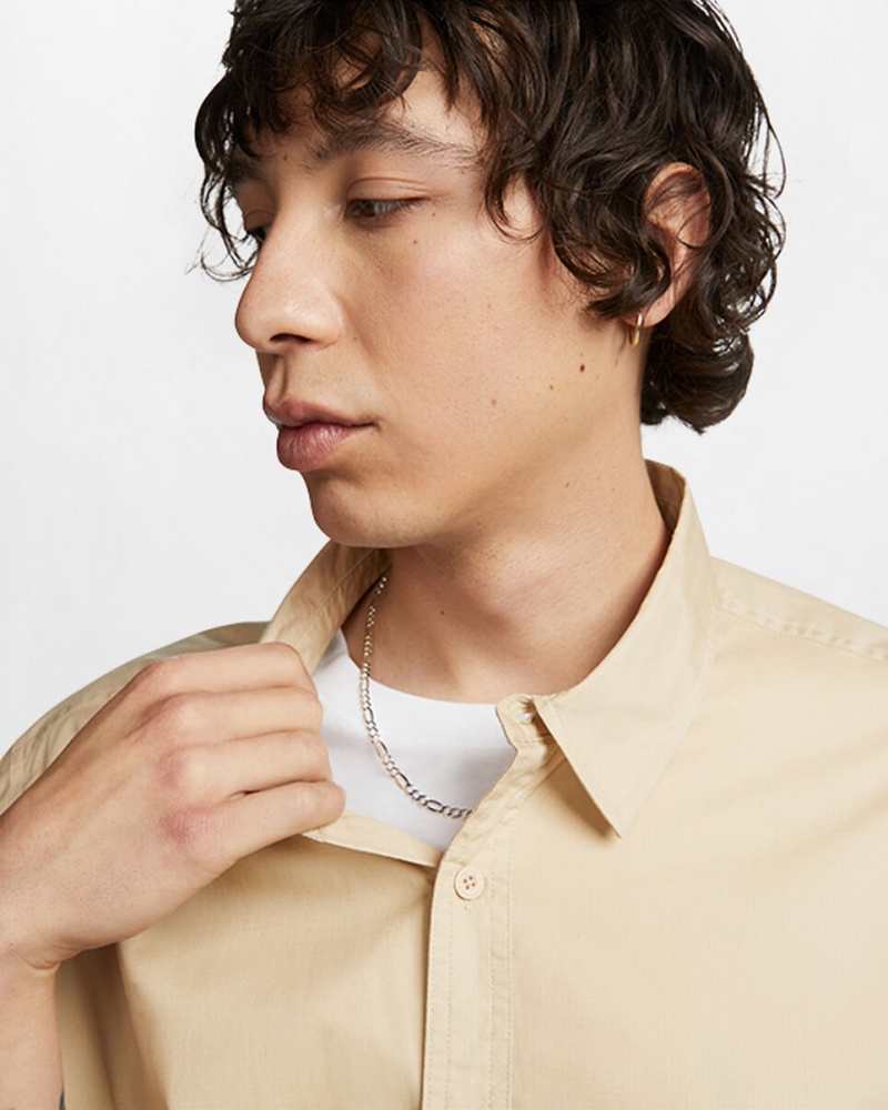 Converse Woven Cargo Shirt Oatmilk | 39024KWHT